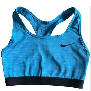 NIKE Women's Dri Fit Swoosh Sports Bra Size Small Blue Black